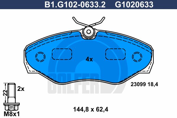GALFER Комплект тормозных колодок, дисковый тормоз B1.G102-0633.2