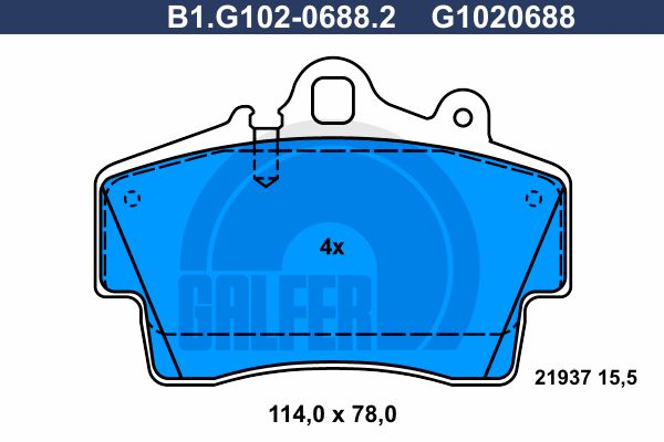 GALFER Комплект тормозных колодок, дисковый тормоз B1.G102-0688.2