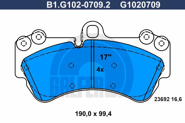 GALFER Комплект тормозных колодок, дисковый тормоз B1.G102-0709.2