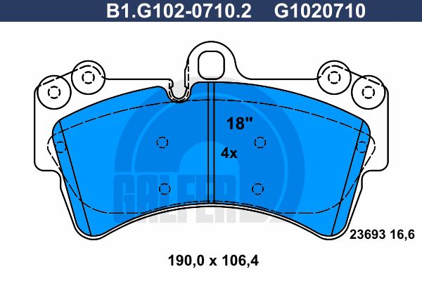 GALFER Piduriklotsi komplekt,ketaspidur B1.G102-0710.2