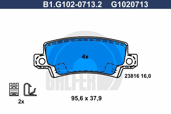 GALFER Комплект тормозных колодок, дисковый тормоз B1.G102-0713.2