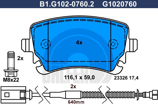 GALFER Комплект тормозных колодок, дисковый тормоз B1.G102-0760.2