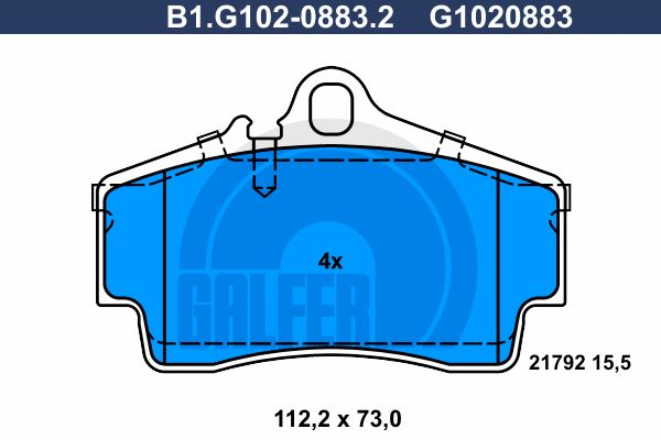GALFER Комплект тормозных колодок, дисковый тормоз B1.G102-0883.2