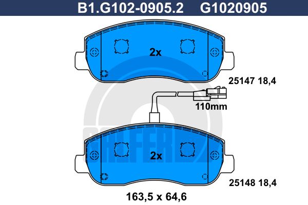 GALFER Комплект тормозных колодок, дисковый тормоз B1.G102-0905.2