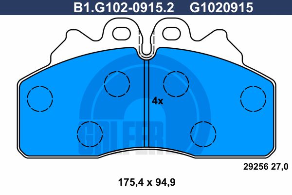 GALFER Комплект тормозных колодок, дисковый тормоз B1.G102-0915.2