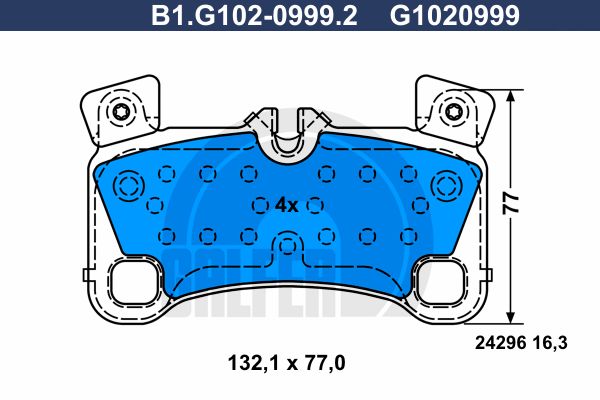 GALFER Piduriklotsi komplekt,ketaspidur B1.G102-0999.2