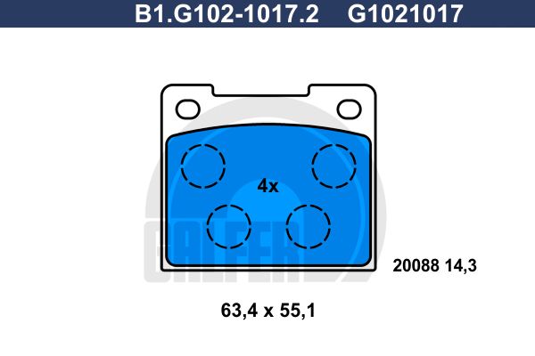 GALFER Комплект тормозных колодок, дисковый тормоз B1.G102-1017.2