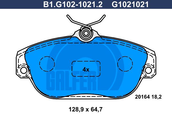 GALFER Комплект тормозных колодок, дисковый тормоз B1.G102-1021.2