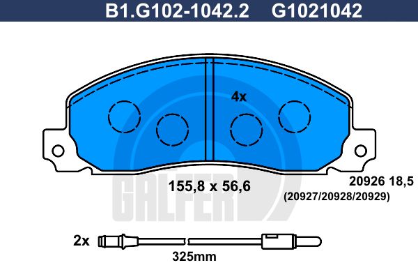 GALFER Комплект тормозных колодок, дисковый тормоз B1.G102-1042.2