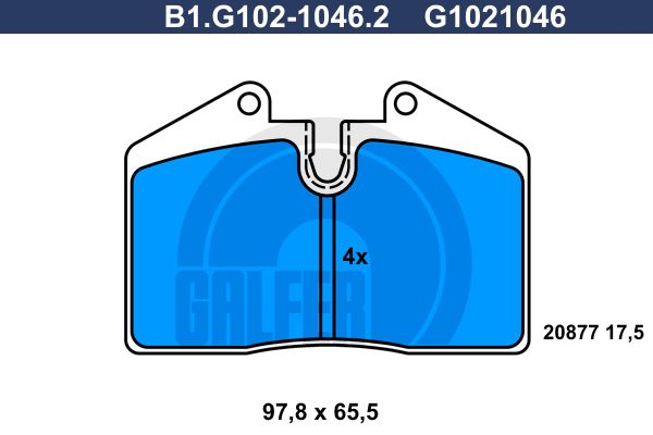 GALFER Комплект тормозных колодок, дисковый тормоз B1.G102-1046.2
