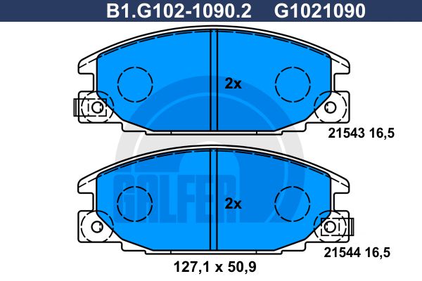 GALFER Комплект тормозных колодок, дисковый тормоз B1.G102-1090.2
