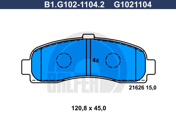 GALFER Комплект тормозных колодок, дисковый тормоз B1.G102-1104.2
