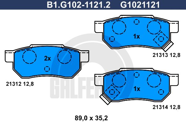 GALFER Комплект тормозных колодок, дисковый тормоз B1.G102-1121.2