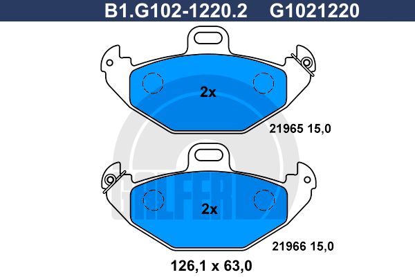 GALFER Комплект тормозных колодок, дисковый тормоз B1.G102-1220.2