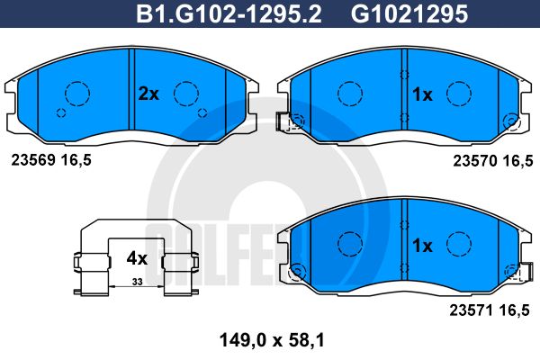 GALFER Комплект тормозных колодок, дисковый тормоз B1.G102-1295.2