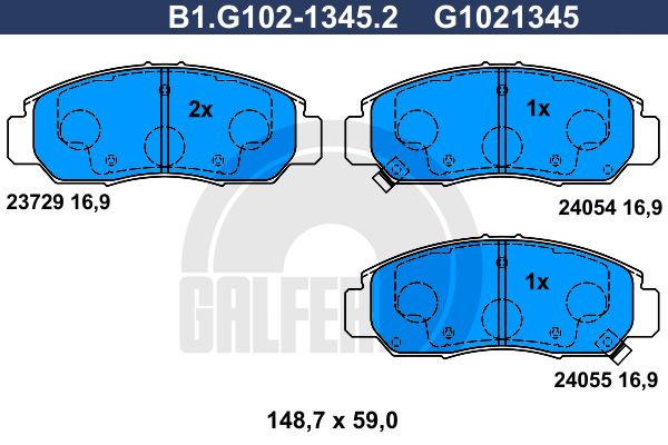 GALFER Комплект тормозных колодок, дисковый тормоз B1.G102-1345.2