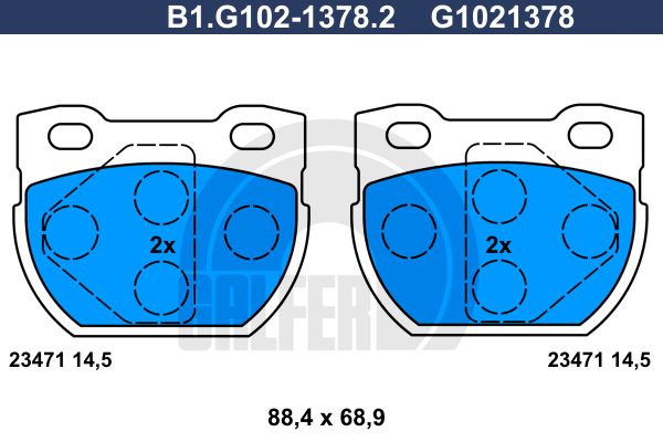 GALFER Piduriklotsi komplekt,ketaspidur B1.G102-1378.2