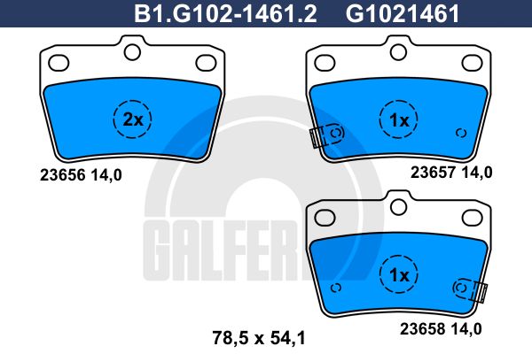 GALFER Комплект тормозных колодок, дисковый тормоз B1.G102-1461.2