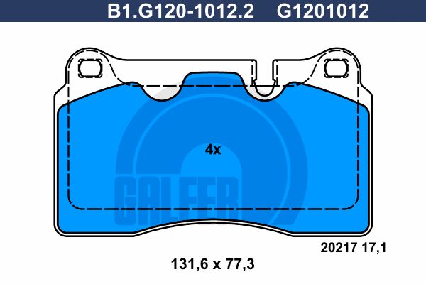 GALFER Комплект тормозных колодок, дисковый тормоз B1.G120-1012.2