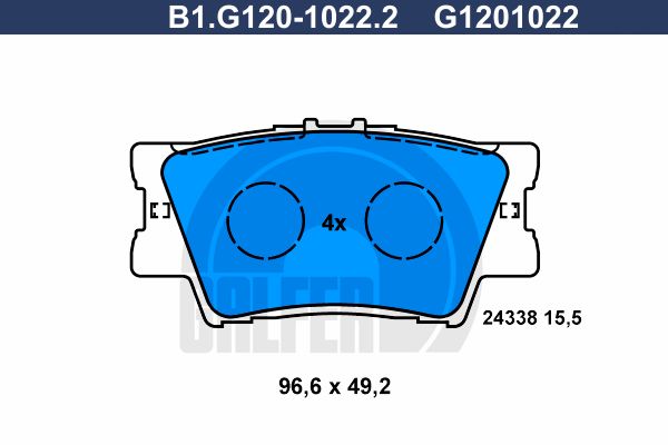 GALFER Комплект тормозных колодок, дисковый тормоз B1.G120-1022.2