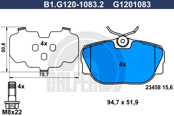 GALFER Комплект тормозных колодок, дисковый тормоз B1.G120-1083.2