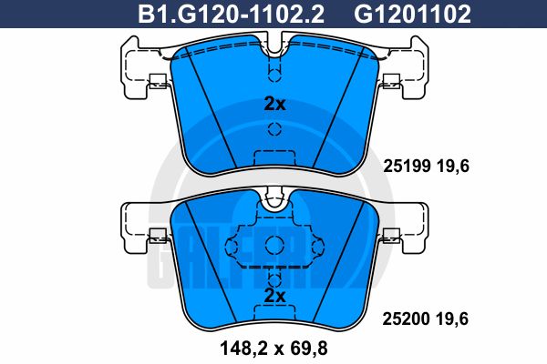 GALFER Комплект тормозных колодок, дисковый тормоз B1.G120-1102.2