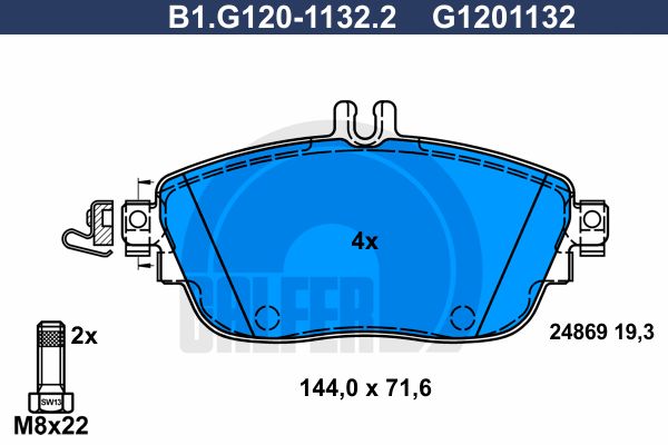 GALFER Комплект тормозных колодок, дисковый тормоз B1.G120-1132.2