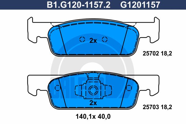 GALFER Piduriklotsi komplekt,ketaspidur B1.G120-1157.2