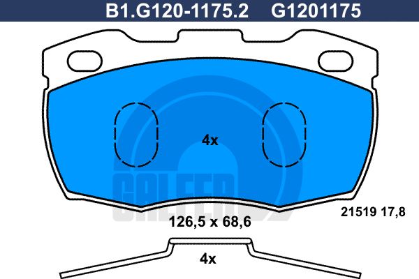 GALFER Комплект тормозных колодок, дисковый тормоз B1.G120-1175.2