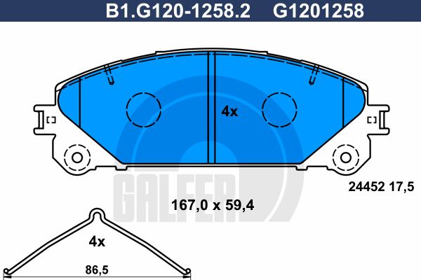 GALFER Комплект тормозных колодок, дисковый тормоз B1.G120-1258.2