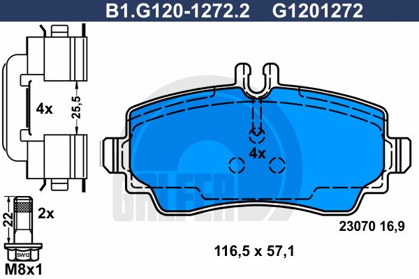 GALFER Комплект тормозных колодок, дисковый тормоз B1.G120-1272.2