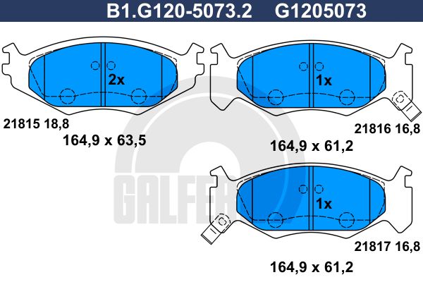 GALFER Комплект тормозных колодок, дисковый тормоз B1.G120-5073.2
