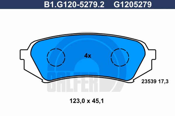 GALFER Комплект тормозных колодок, дисковый тормоз B1.G120-5279.2