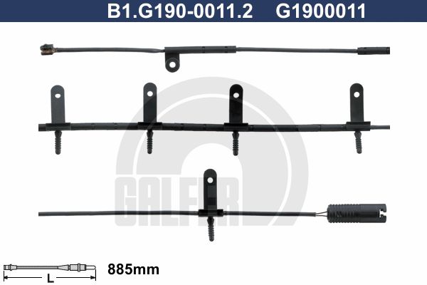 GALFER Сигнализатор, износ тормозных колодок B1.G190-0011.2