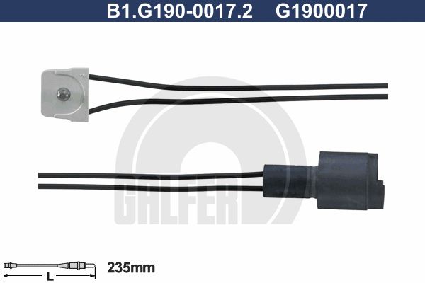 GALFER Сигнализатор, износ тормозных колодок B1.G190-0017.2