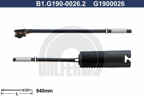 GALFER Сигнализатор, износ тормозных колодок B1.G190-0026.2