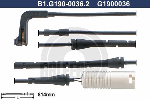GALFER Сигнализатор, износ тормозных колодок B1.G190-0036.2
