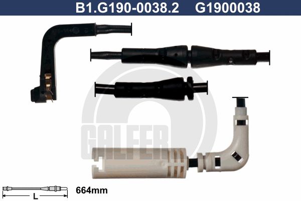 GALFER Сигнализатор, износ тормозных колодок B1.G190-0038.2
