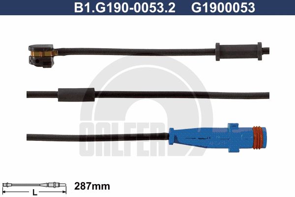 GALFER Hoiatuskontakt, piduriklotsi kulumine B1.G190-0053.2