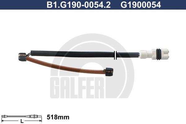 GALFER Hoiatuskontakt, piduriklotsi kulumine B1.G190-0054.2