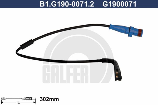 GALFER Сигнализатор, износ тормозных колодок B1.G190-0071.2