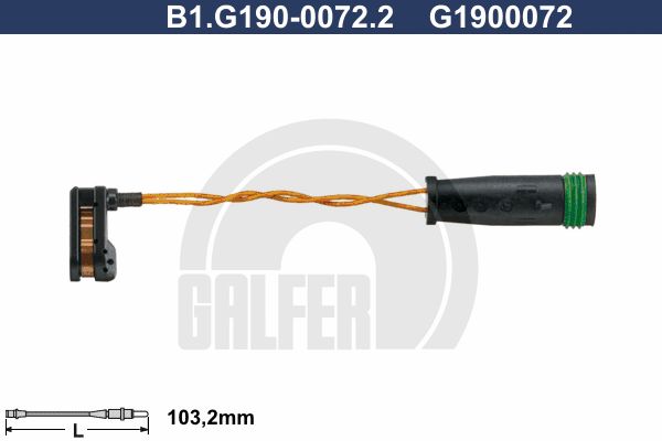 GALFER Сигнализатор, износ тормозных колодок B1.G190-0072.2