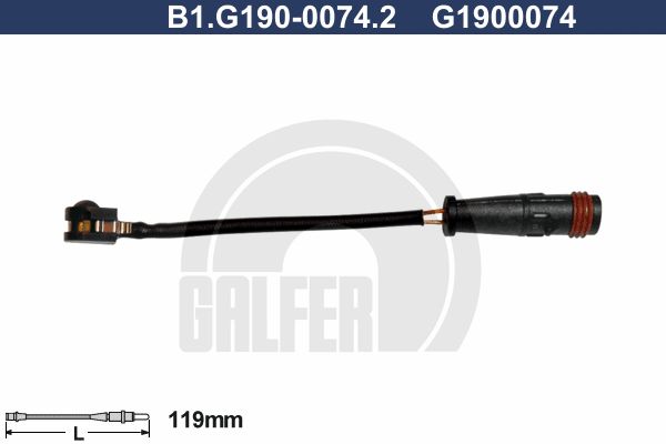 GALFER Сигнализатор, износ тормозных колодок B1.G190-0074.2