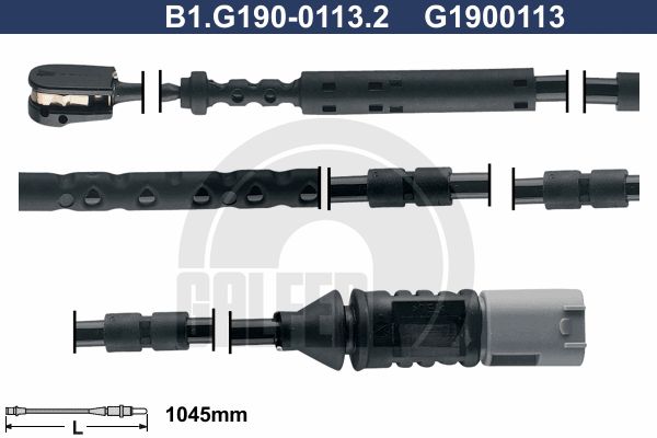 GALFER Hoiatuskontakt, piduriklotsi kulumine B1.G190-0113.2