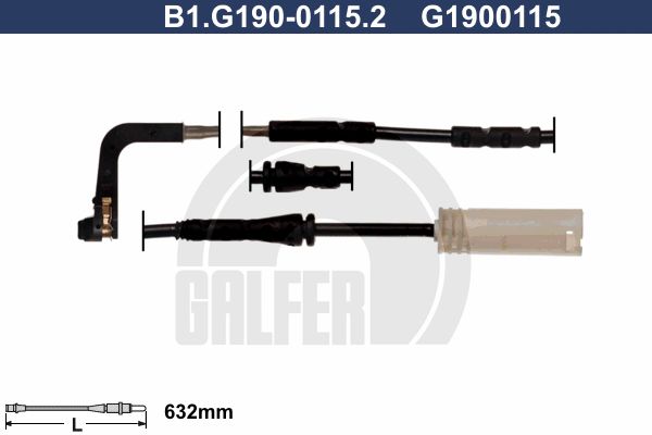 GALFER Сигнализатор, износ тормозных колодок B1.G190-0115.2