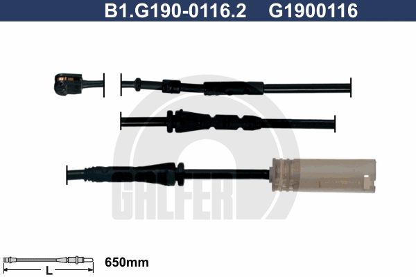 GALFER Hoiatuskontakt, piduriklotsi kulumine B1.G190-0116.2