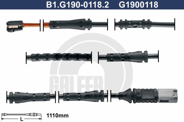 GALFER Hoiatuskontakt, piduriklotsi kulumine B1.G190-0118.2