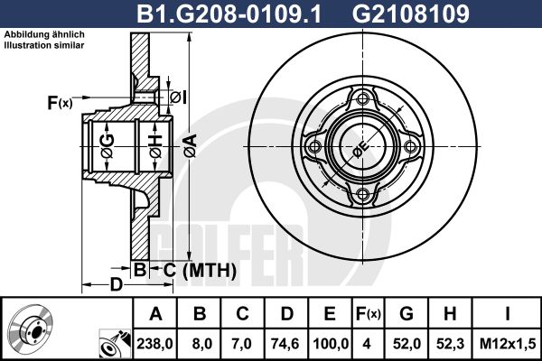 GALFER Тормозной диск B1.G208-0109.1