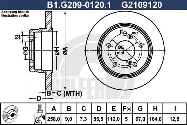 GALFER Тормозной диск B1.G209-0120.1