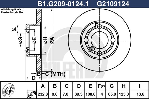 GALFER Тормозной диск B1.G209-0124.1